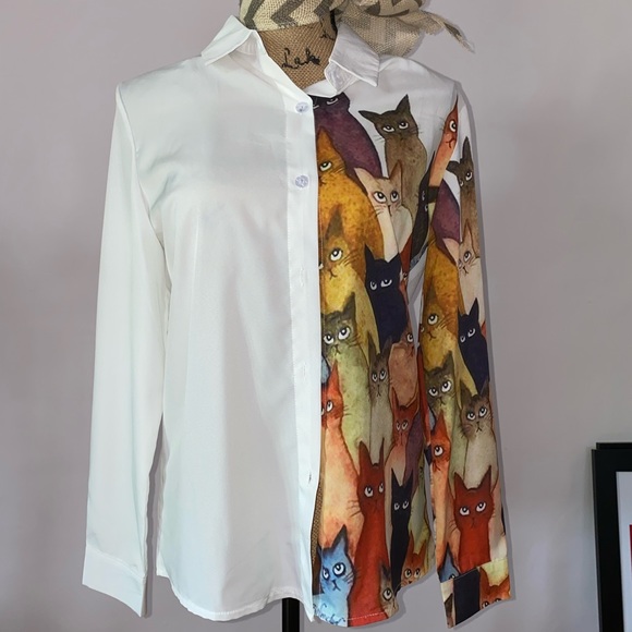 Cute cat blouse - Picture 3 of 4